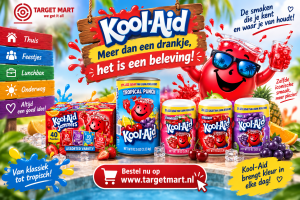 Kool-Aid Strawberry, Grape, Cherry, Tropical Punch en Jammers bij Targetmart