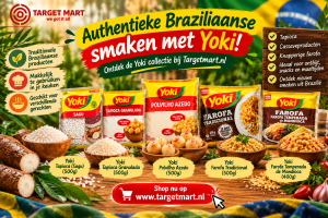 Yoki tapioca, tapioca granulada, Polvilho Azedo en Braziliaanse farofa bij Targetmart